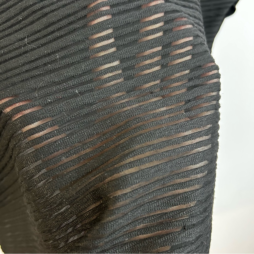 REISS Black Leah Striped Sheer Dolman Sleeve Pullover Top Size Small - Picture 8 of 9